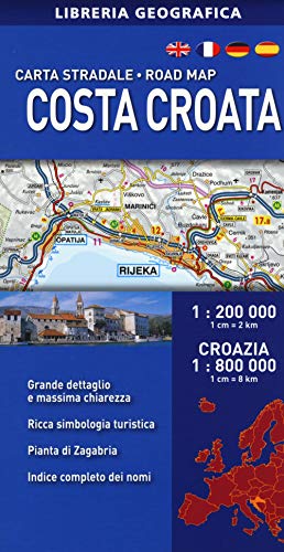 Carta Stradale Della Costa Croata 1: 200 000