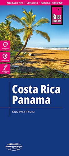 Reise Know-How Landkarte Costa Rica, Panama 1 : 550.000: Kartenbild 2Seitig. Exakte Höhenlinien. Höhenschichten-Relief. Gps-Tauglich, Mit Gradnetz. Kl
