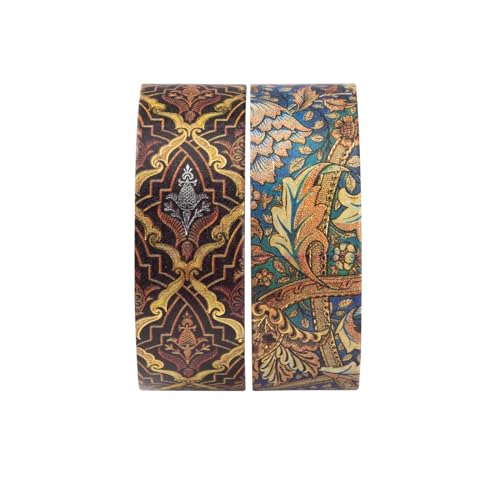 Paperblanks - Destiny/Morris Windrush - Pack Of Rolls Of Washi Tape: 2 Iconic Paperblanks Designs Per Set, Metallic Foil Pattern, 15Mm Wide X 10 Metre