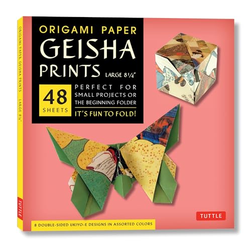 Origami Paper - Geisha Prints - Large 8 1/4In - 48 Sheets: Extra Large Tuttle Origami Paper: Origami Sheets Printed With 8 Different Designs - Instruc