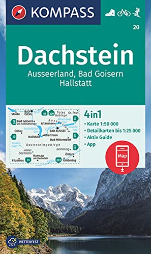 Carta Escursionistica Kom 20. Dachstein, Ausseerland, Bad Goisern, Hallstatt: 4In1 Wanderkarte Mit Aktiv Guide Und Detailkarten Inklusive Karte Zur ..