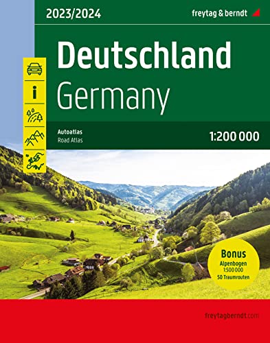 Germania 1:200000 Road Atlas: Mit Kartenteil Alpenbogen 1:500.000 Und 50 Traumrouten, Spiralbindung: De Sp
