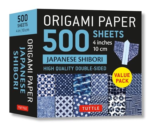 Origami Paper 500 Sheets Japanese Shibori: Tuttle Origami Paper: Double-Sided Origami Sheets Printed With 12 Different Blue & White Patterns