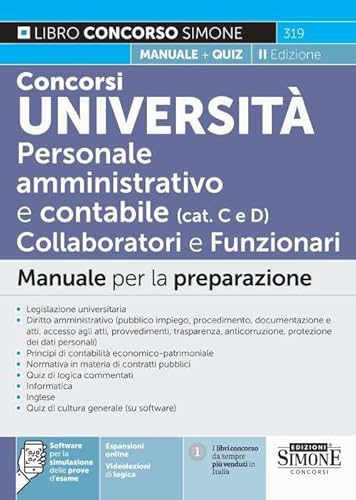 Concorsi Università Per Personale Amministrativo E Contabile (Categorie C E D) - Teoria E Quiz