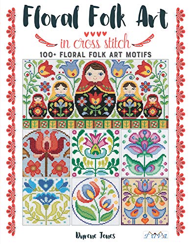 Floral Folk Art In Cross Stitch