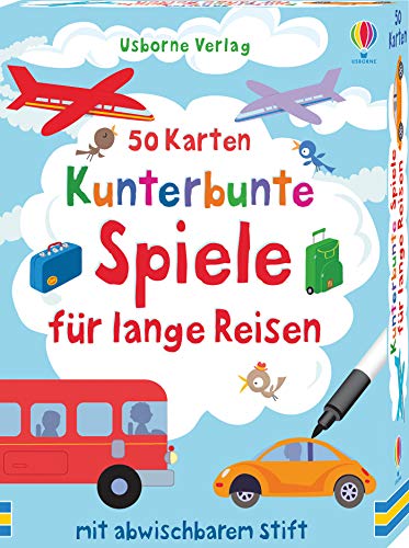 50 Karten: Kunterbunte Spiele Für Lange Reisen: Mit Abwischbarem Stift. Abwischbarer Stift Ist Nicht Von Allen Materialien Entfernbar.