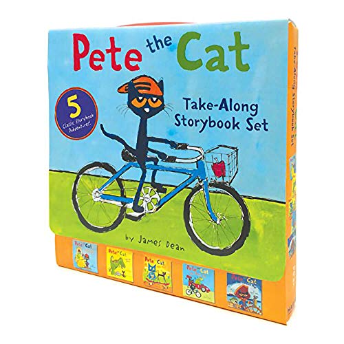 Pete The Cat Take-Along Storybook Set: Construction Destruction / Cavecat Pete / Robo-Pete / Go Pete Go! / Pete The Cat And The Treasure Map