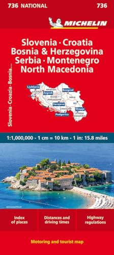 Michelin Slovenia, Croatia, Bosnia & Herzegovina, Serbia Montenegor Yug. Rep Of Macedonia [Lingua Inglese]: Straßen- Und Tourismuskarte 1: 1 000 000