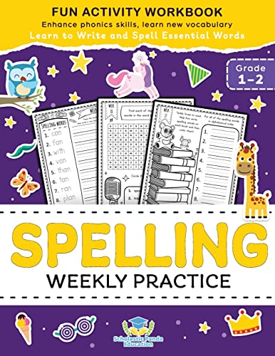 Spelling Weekly Practice For 1St 2Nd Grade: Learn To Write And Spell Essential Words Ages 6-8 | Kindergarten Workbook, 1St Grade Workbook And 2Nd ... 