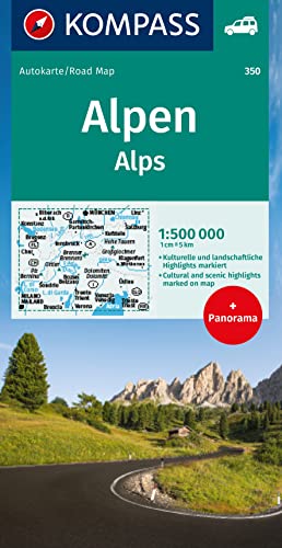 Carta Stradale N. 350. Alpi. Ediz. Multilingue: Mit Panorama Auf Der Rückseite