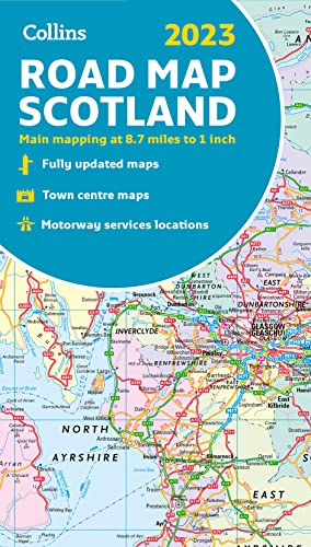 2023 Collins Road Map Of Scotland: Folded Road Map