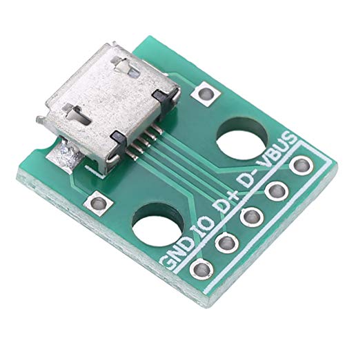 Keenso Scheda Adattatore Da Micro Usb A Dip, Presa Da 10 Pollici Micro Usb Femmina A Scheda Adattatore Dip 5 Pin Passo 2,54 Mm