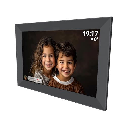 Denver Pff-1012B - Cornice Digitale Wi-Fi - 10 Pollici Hd Ips Touch Screen, Software Frameo Integrato, Facile Collegamento Smartphone, Display Multime