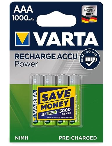 Varta 1X4 Professional Nimh 1000 Mah Aaa Nichel-Metallo Idruro (Nimh) 1000 Mah 1,2 V Batteria Ricaricabile - Batteria Ricaricabile Ila (1000 Mah, Nich
