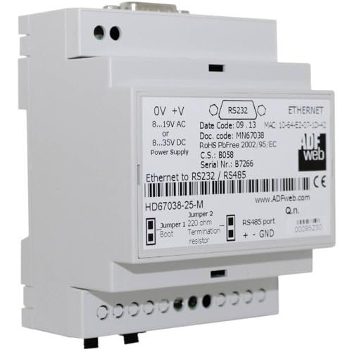 Wachendorff Hd6703825M - Convertitore Rs-232, Rs-485, Ethernet 24 V/Dc, 1 Pezzo