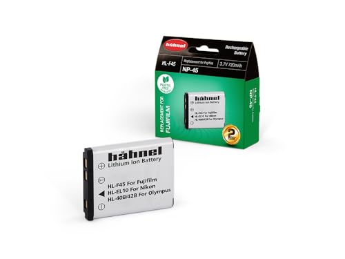 Hahnel Hl F45 Batteria Litio-Ion Per Fujifilm Con Capacità 720 Mah, 3.7V, 2.7 Wh, Sostitutiva Della Batteria Np-95, Nero/Antracite
