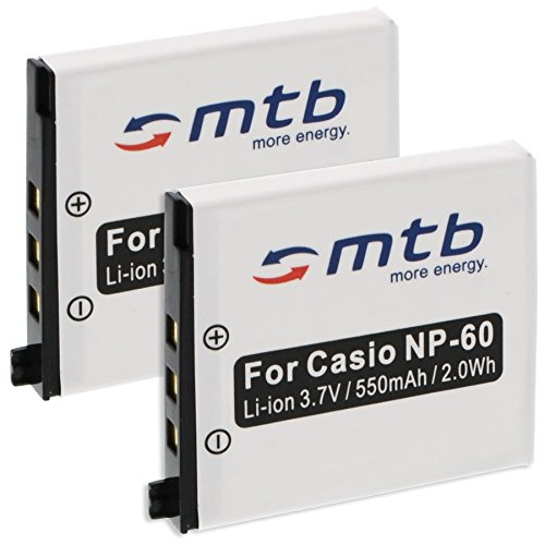 2X Batteria Np-60 Per Casio Exilim Ex-Fs10, S10, S12, Z9, Z19, Z20, Z21, Z22, Z25, Z80, Z85, Z90