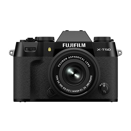 Fujifilm X-T50 Fotocamera Digitale Mirrorless 40Mp Kit Xc15-45Mmf3.5-5.6, Sendore X-Trans Cmos 5 Hr, Ibis, Filmati 6.2K 30P, Mirino Evf, Schermo Lcd 3