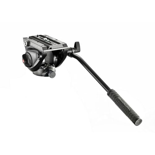 Manfrotto Mvh500Ah Testa Video Con Base Piatta, 1 Leva Fissa, Alluminio, Nero