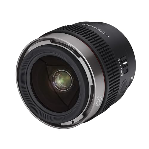 Samyang V-Af 20 Mm T1,9 Fe Per Sony E, Obiettivo Video, Obiettivo Di Messa A Fuoco Auto, Supporto Cine Lens 8K, Interruttore Personalizzato E Pulsante
