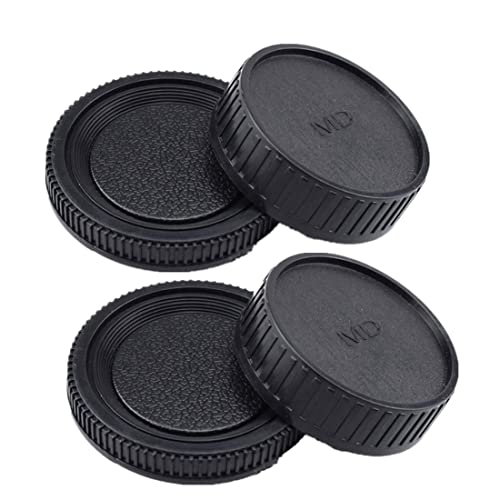 2Pezzi Lens Posteriore Cap+2Pezzi Tappo Corpo Compatibile Con Per Minolta X-700, X570,X-370,Xd,Xd-7,Xd-11Xg,Xg-7,Sr-T101,X-1,Sr-1,Sr-2,Sr-7,Md Mc Moun
