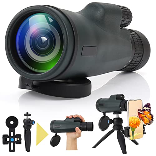 Telescopio Monoculare 10-30X50 Hd, Czemo Professionale Monocoli Telescopio Zoom Impermeabile Monocular Con Treppiede Supporto Per Phone, Prisma Bak-4