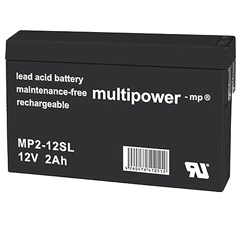 Multipower Mp2-12Sl Mp2-12Sl - Batteria Al Piombo 12 V 2 Ah Al Piombo (Agm) (L X A X P) 148 X 90 X 20 Mm