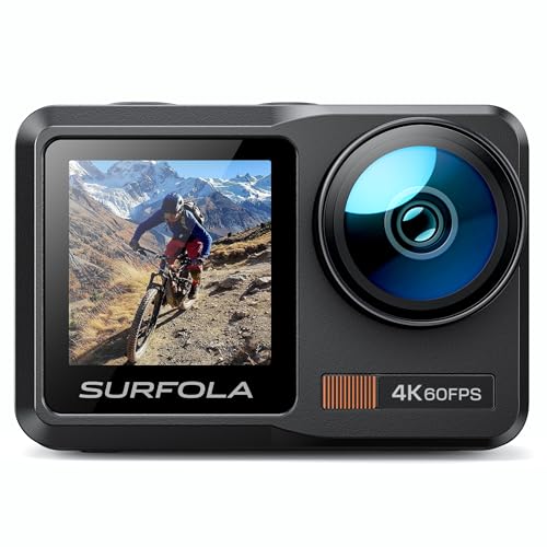 Surfola Sf630 Action Cam 4K 60Fps, Telecamera Subacquea 40M In Metallo Nudo Impermeabile 10M, Wifi, Telecamera Per Casco Eis, Videocamera A Doppio Sch