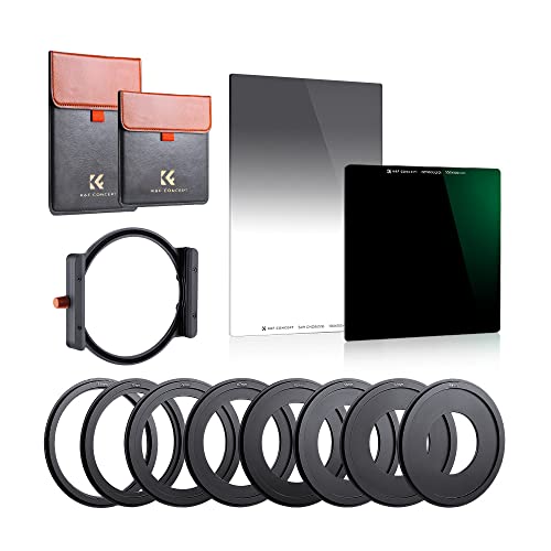 K&F Concept Nano-X Kit Filtro Quadrato Nd1000 (10 Stops)100Mm+Filtro A Lastra Soft Gnd8 (0,9)150Mm+Kit Portafiltro Compatibile Nano-X Porta Filtri Per