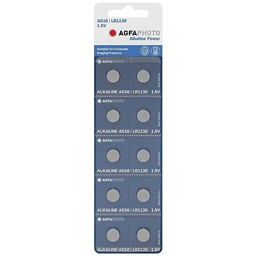 Agfaphoto Batteria A Bottone Lr54 V10Ga 1.5V Alcaline 10 Pezzi