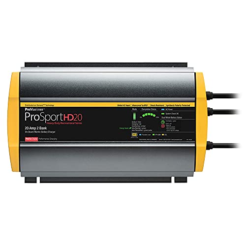 Promariner Prosporthd 44028 - Caricabatterie 20 Amp, 2 Banchi, Colore Nero, Standard