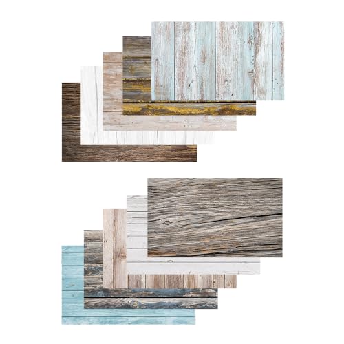 Caruba Backdrops Legno 10 Pack - Fotografia Creativa Sottofondi Per Lays Flat - Double-Sided Stampato - 57X87 Cm