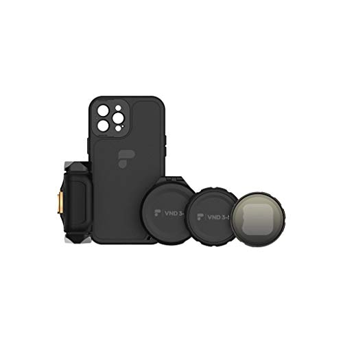 Polarpro - Litechaser - Iphone 12 Pro - Kit Vnd - Custodia Protettiva - Maniglia Corrispondente - Filtro Nd Variabile - Tappo Obiettivo - Compatibile