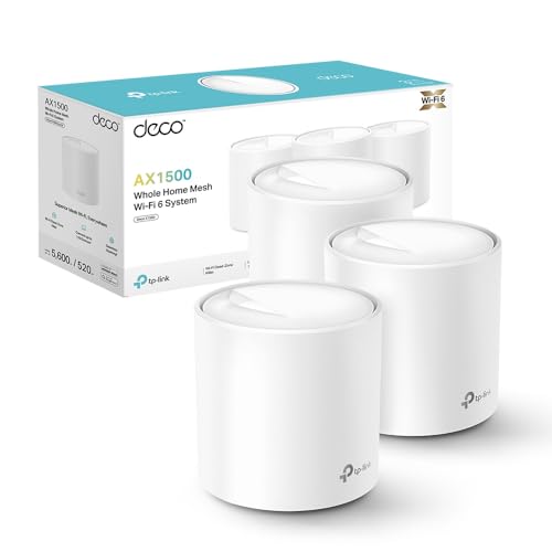 Tp-Link Deco X1500(3-Pack) Router Wifi 6 Mesh Ax1500Mbps, 2 Porte Ethernet Gigabit, Controllo Parental, Router E Ripetitore, Compatibile Con Amazon Al