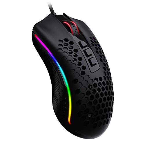 Redragon M808 Storm - Mouse Da Gioco Rgb Leggero, Guscio A Nido D'Ape Ultraleggero Da 85 G - Sensore Ottico Da 12.400 Dpi - 7 Pulsanti Programmabili -