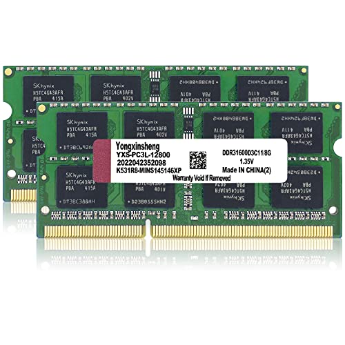 16Gb Kit (2X8Gb) Ddr3L / Ddr3 Ram 1600 Mhz Pc3L-12800S Sodimm Portatile Memoria 204 Pin Cl11 Non-Ecc Unbuffered 1.35V / 1.5V 2Rx8 Dual Rank Laptop Not