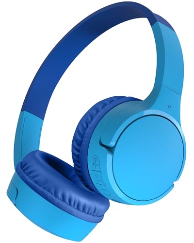 Belkin Soundform Mini Cuffie Wireless Per Bambini Con Microfono, 30 Ore Di Riproduzione, Adesivi Divertenti, Headset Over-Ear Per Didattica Online, Sc