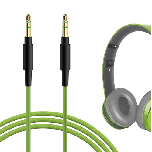 Geekria Audio Cable For Studio 3, Studio 2, Studio, Solo 3, Solo 2, Solo Hd Headphones, 3.5Mm Male To 3.5Mm Male Replacement Stereo Cord (Green 5.6Ft)