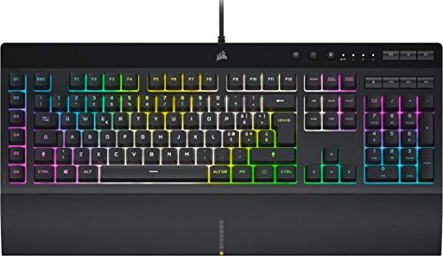 Corsair K55 Rgb Pro Xt Tastiera Da Gioco Cablata A Membrana - Ip42 Resistente Alla Polvere E Liquidi - 6 Tasti Macro Con Integrazione Elgato - Icue -
