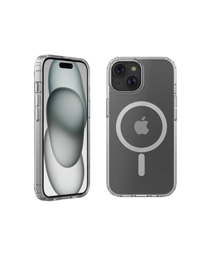 Belkin Sheerforce Custodia Per Iphone 15 Con Magsafe, Cover Magnetica Per Iphone 15, Custodia Protettiva Trasparente, Rivestimento Antimicrobico E Bum