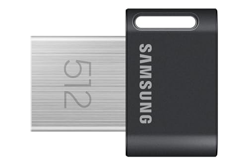 Samsung Flash Drive Fit Plus Muf-512Ab/Apc Chiavetta Usb Pen Drive Da 512 Gb, Colore Grigio Metallizzato, Velocità Di Lettura Fino A 400 Mb/S, Compati