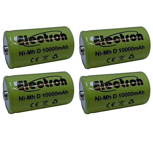4X Batteria Ricaricabile Ni-Mh Torcia D 1,2V 10000Mah 10Ah 61X33Mm 33X61Mm Nimh