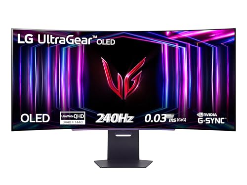 Lg 45Gs95Qe Ultragear Gaming Monitor 45" Qhd Ultrawide Curvo Oled Hdr, 3440X1440, 0.03Ms, G-Sync Compatible, Amd Freesync Premium 240Hz, Hdmi 2.1 Vrr