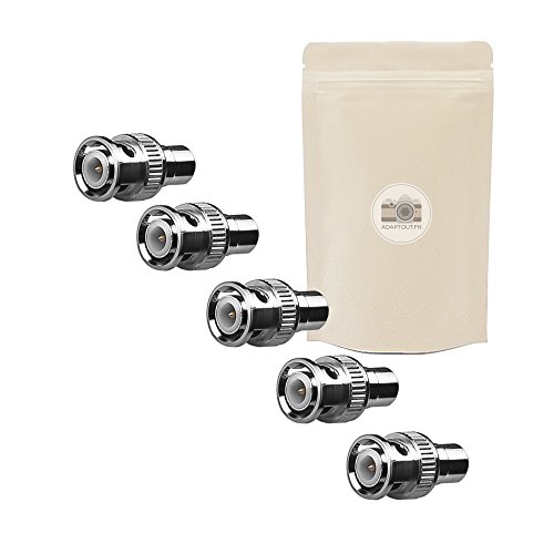 5X Adattatore Bnc Maschio Rca Femmina Coassiale - Connettore Video E S-Video - Adaptout Marca Francese