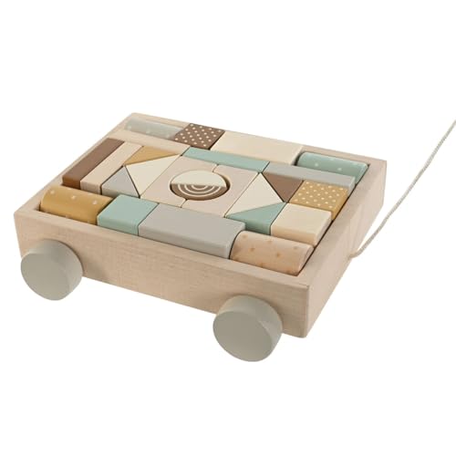 Home Esprit Set Di Legno Giallo Marrone Naturale Menta