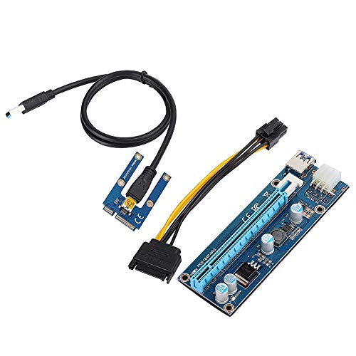 Adattatore Riser Estensore Mini Pci-E A Pci Express16X Con Cavo Di Alimentazione Sata E 4 Condensatori A Stato Solido Per Estrazione Di Schede Video,