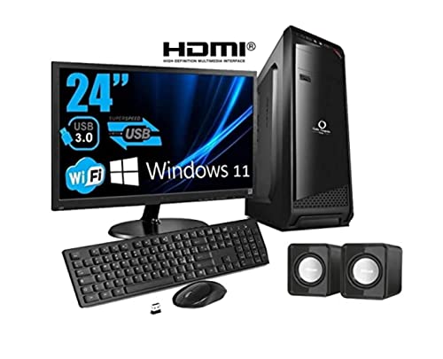Pc Desktop Computer Completo - Ssd 240Gb - Windows 11 Pro 64 Bit - Wifi - Hdmi - Vga - Tastiera E Mouse Usb Casse Audio… (Cpu: I7 - Ram 16Gb, Monitor