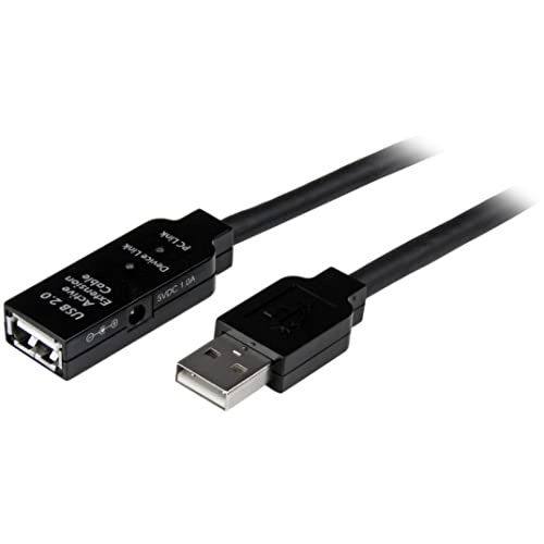 Startech.Com Usb2Aaext5M Cavo Di Estensione Attivo Usb 2.0, M/F, 0.5 M, Nero