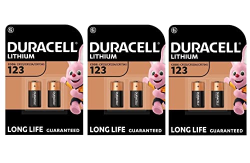 6X Duracell 123 Batterie Lithium (3 Blister Da 2 Batterie) 6 Pile (Cr123 / Cr123A / Cr17345)