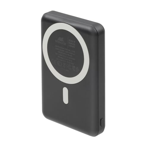 Rivacase Va2604 - Powerbank Wireless Magsafe Qi 15 W, Batteria Esterna Con Qc/Pd 20 W, 10000 Mah, Funzione Di Ricarica Rapida, Supporto Integrato, Com
